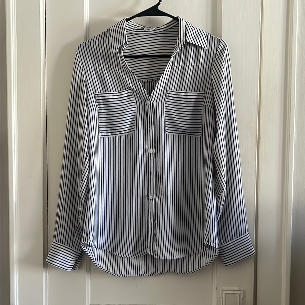 Striped Button-Up Blouse